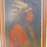 Antique  (American, 1886-1953) Portrait of an Indian Chief Oil on Canvas  28 x 21 inches Image 7