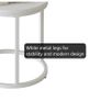 Round Coffee Tables, Set of 2 End Table, Nesting Tables, Side Table with Metal Frame for Living Room/Bedroom/Balcony/Office/Apartment, Diameter 23.6/15.7 IN (White Frame, White Top) Image 4