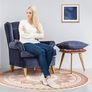 FREE EXPRESS SHIPPING Boho Round Rug 120CM, Machine Washable Rug for Living Room, Cotton Circle Kitchen Rug Area Rug with Small Tassel for Bedroom Patio, Mandala Outdoor Round Rug for Camping Picnic Image 4