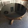 Kitchen Table Round, 4ft/121cm Glass Top Removable. Image 3