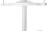 Adjustable Bathroom Corner Shelf, Telescopic Shower Caddy, 85-305 cm, Floor to Ceiling, with 4 Trays, 3 Hooks, White (FREE POSTAGE)