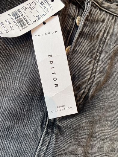 Topshop editor straight leg jeans BNWT