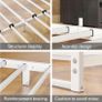 King Size Bed Frame,Metal Platform Low Bed Frame King Size Bed Base with Steel Slats,5ft Floor BedKing Beds,Mattress Foundation,No Box Spring Needed,Noise Free,Easy Assembly,White Image 4