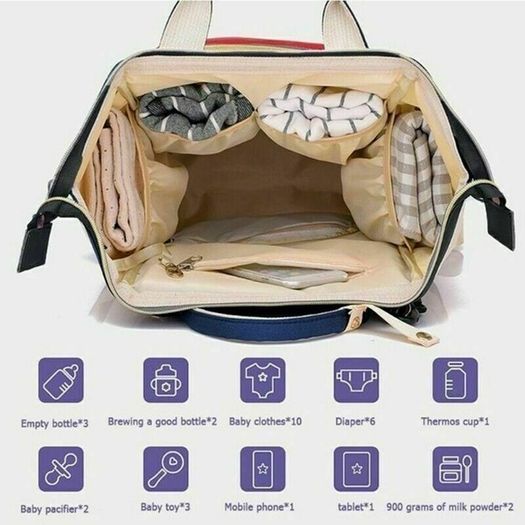 Baby Diaper Nappy Mummy Changing bag Backpack Set Multi-Function Hospital Bag
