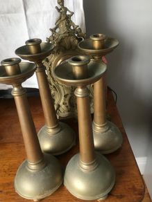 antique brass candle sticks