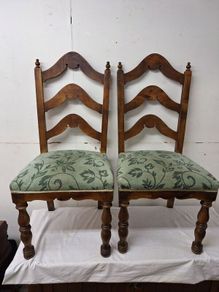 Pair of ladder back style dining chairs