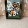 Framed Handmade Cross stitch Tapestry Puppy Image 4