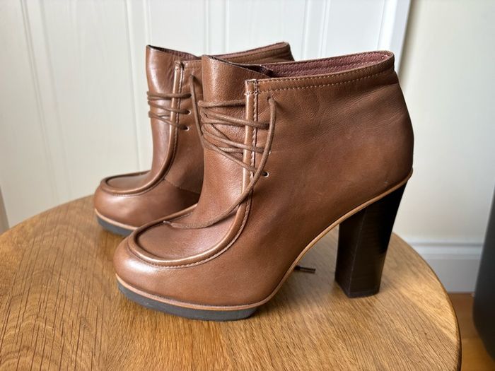 Creeks Brown leather ankle boots with heels 36/3