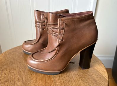 Creeks Brown leather ankle boots with heels 36/3