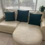 Cream Leather Sofa Image 3