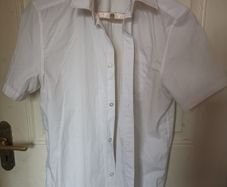 Two F and F uniform white shirt short sleeved white aged 15 to 16 years