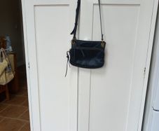 Fossil Black Leather Cross Body Bag