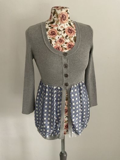 cardigan Bnwot small Benetton cardigan with satin peplum