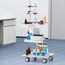 Laboratory Cart, 3-Layer Laboratory Cart with Wheels, Mobile Metal Cart with Swivel Castors, Serving Cart Clinic Cart with Tray and 100 kg Load Capacity, for Laboratory, Clinic, Beauty Salon Image 7