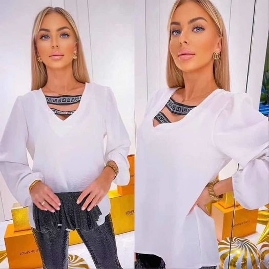 Blouse with stripes