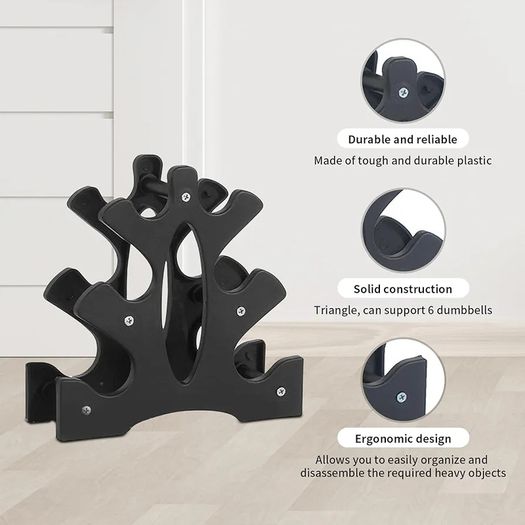 Dumbbell Stand 3 Tier- Dumbbell Rack Stand(Dumbbells Not Included), Dumbbell Rack Storage PP Triangular Dumbbell Weight Stand Storage Accessories for Home Gym Exercise