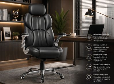 Office chair, ergonomic swivel chair, with folding armrests