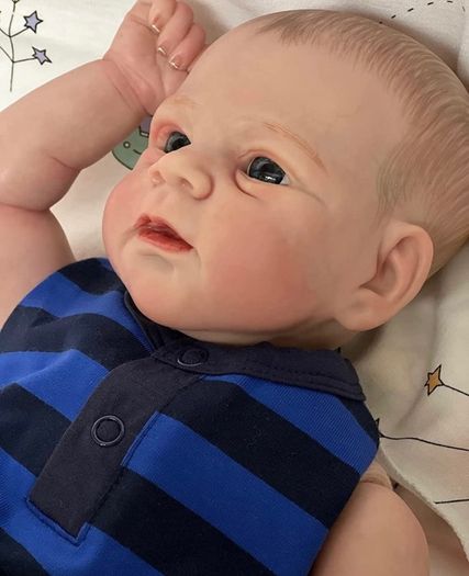 Reborn Dolls 17inch 46cm Reborn Baby Dolls Reborn Toddler Dolls Lifelike Real Soft Touch Maddie with Hand-Drawing Hair Handmade Doll Xmas Gift (FREE POSTAGE)