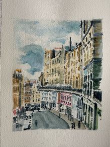 Watercolour - Edinburgh Streetlife
