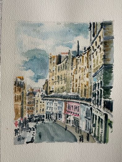 Watercolour - Edinburgh Streetlife