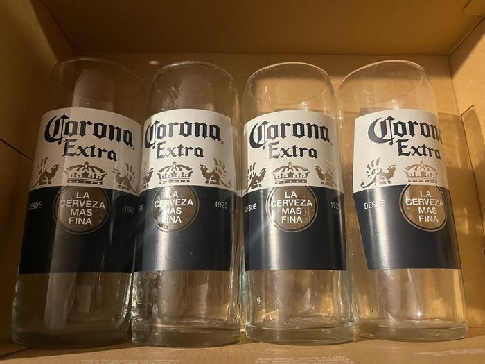 Coors pint corona extra beer glasses