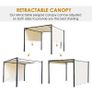 Metal Pergola With Canopy Retractable Pergola Canopy 3Lx3Wx2.3H m Garden Gazebo Party Tent Sun Shelter Cover Image 5