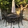 Six-Seater Cast Aluminium Garden Dining Set with Parasol Image 3