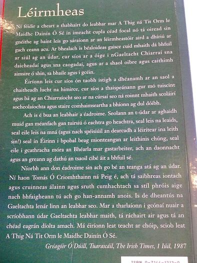 A Thig na tit orm Irish language Gaeilge