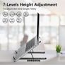 Laptop Stand for Desk, Adjustable Laptop Riser ABS+Silicone Foldable Lap Desk Portable Computer Holder, Ventilated Cooling Notebook Stand Image 3