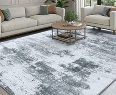 Modern Abstract Area Rugs Living Room 120x160cm, Machine Washable Non-Slip Short Pile Rug, Durable Faux Wool Carpet for Bedroom, Dining Room, Home Office, Grey