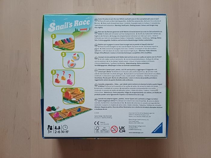 Snail's Race Family Board Game 3 Years+ Ravensburger Games 2020