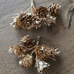 Two artificial mini pinecone picks
