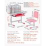 Kids Study Chair and Desk Set, Study Desk and Chair for Kids with Bookshelf and Storage Drawer, Adjustable Height Kids Study Desk with Chair, Children Study Table for Bedroom & Study Room, Pink Image 5