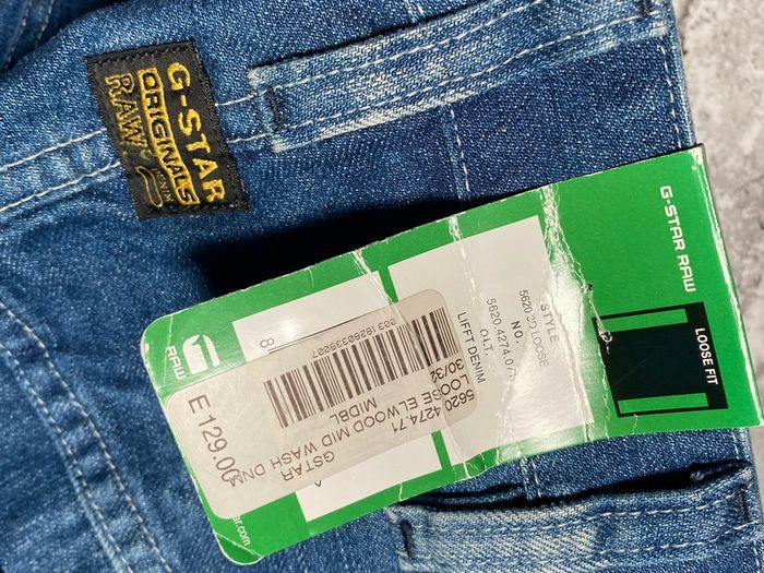 G-Star Elwood Mens Loose Fit Mid-Wash Denim Jeans BNWT 30/32