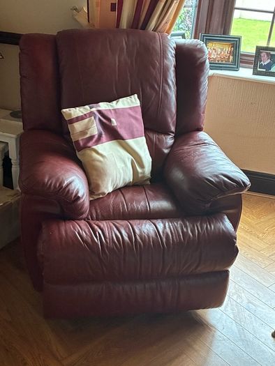 Leather Corner Sofa and Armchair