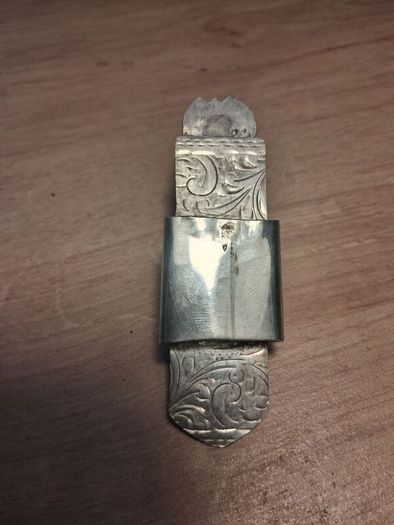 Early 20th Century Sterling Silver Money Clip and Thimble