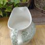 Green transferware , vintage English Ironstone Tableware ,sugar bowl and jug Image 9