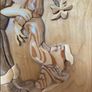 Wooden friends kiss frame wall decor carving Image 3