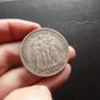 France 1874 A. Silver 5 francs."Hercules"Type.90%silver. Image 3