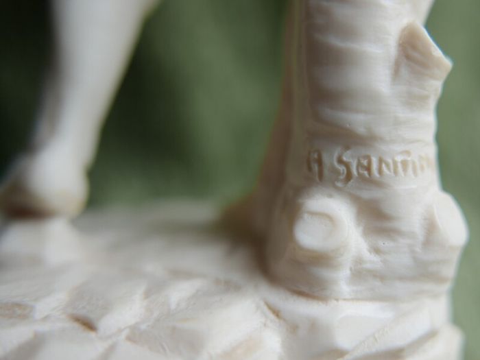 Vintage Sculpture of Statue of David in Resin by A. Santini Italy Male Nude Vintage  Italy 1960