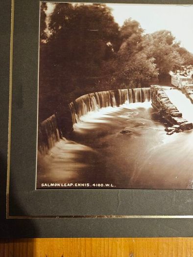 Salmon Leap Weir Ennis Co Clare. This Is A Sepia Colour Photograph Taken From The Lawrence Collection. In Very Good Condition. See Photos For Same.