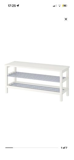 IKEA TJUSIG Bench with Shoe Storage White