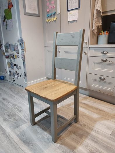 Solid wood grey dining chairs