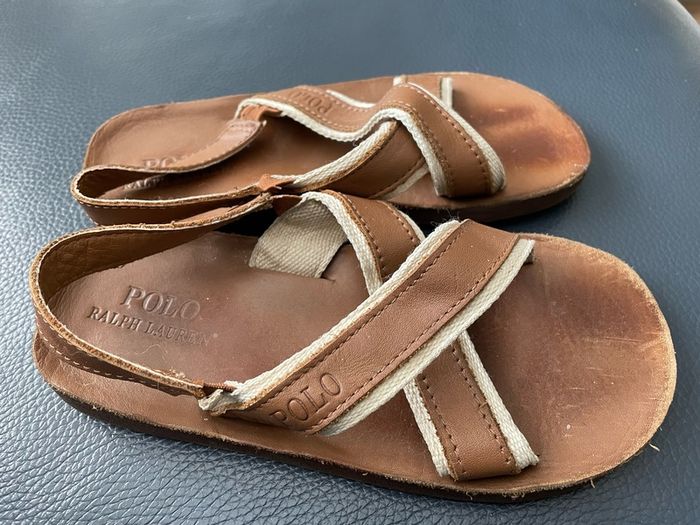 Kids sandals boys girls unisex Polo Ralph Lauren genuine leather size UK 13