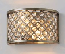 Wall light brass crystal