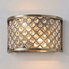 Wall light brass crystal