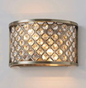 Wall light brass crystal
