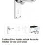Door Handles - Polished Chrome Scroll Lever Image 2