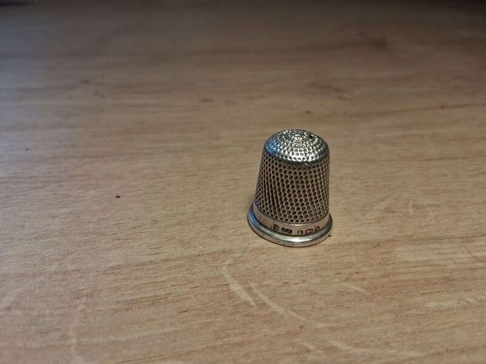 Early 20th Century Sterling Silver Money Clip and Thimble