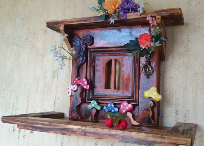 Rustic Driftwood Enchanted Door Shelf